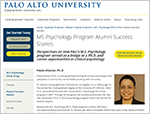 screen shot of Palo Alto University Masster's programs website